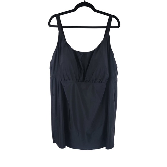 Ava & Viv Black Bathing Suit Dress One Piece 26W NWOT - Picture 1 of 7